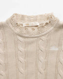 TRUE - Distressed Knit Crop Sweater - Camel