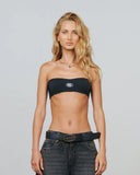 TRUE DON'T FAKE IT SCARF TOP BLACK