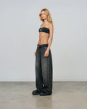 TRUE DON'T FAKE IT SCARF TOP BLACK