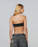 TRUE DON'T FAKE IT SCARF TOP BLACK