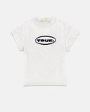 TRUE  FLORAL LACE BABY TEE  CREAM