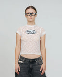 TRUE  FLORAL LACE BABY TEE  CREAM