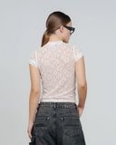 TRUE  FLORAL LACE BABY TEE  CREAM
