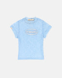 TRUE - Floral Lace Baby Tee - Light Blue