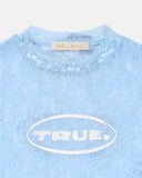 TRUE - Floral Lace Baby Tee - Light Blue