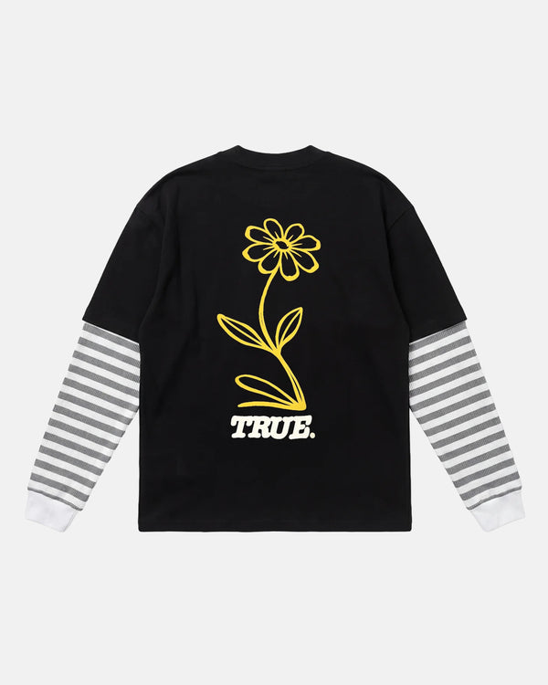 TRUE - Flower Boxy LS - Black