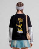 TRUE - True Flower Boxy LS - Black