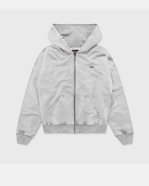 TRUE - Classic Zipper Hoodie - Washed Gray