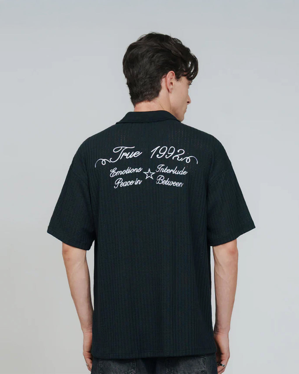 TRUE KNITTED RESORT POLO - BLACK