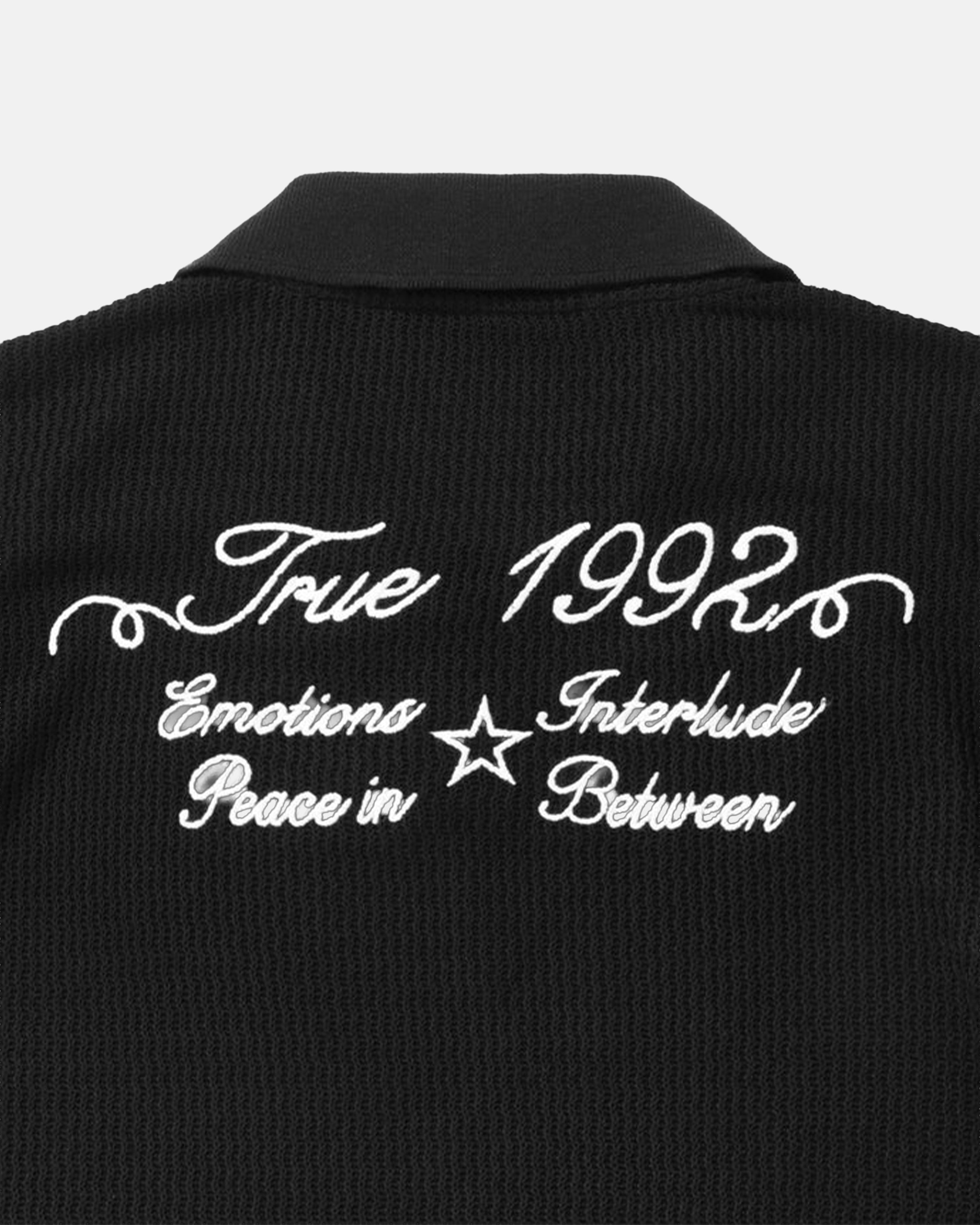 TRUE KNITTED RESORT POLO - BLACK