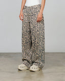 TRUE LEOPARD WIDE LEG JEANS CAMEL