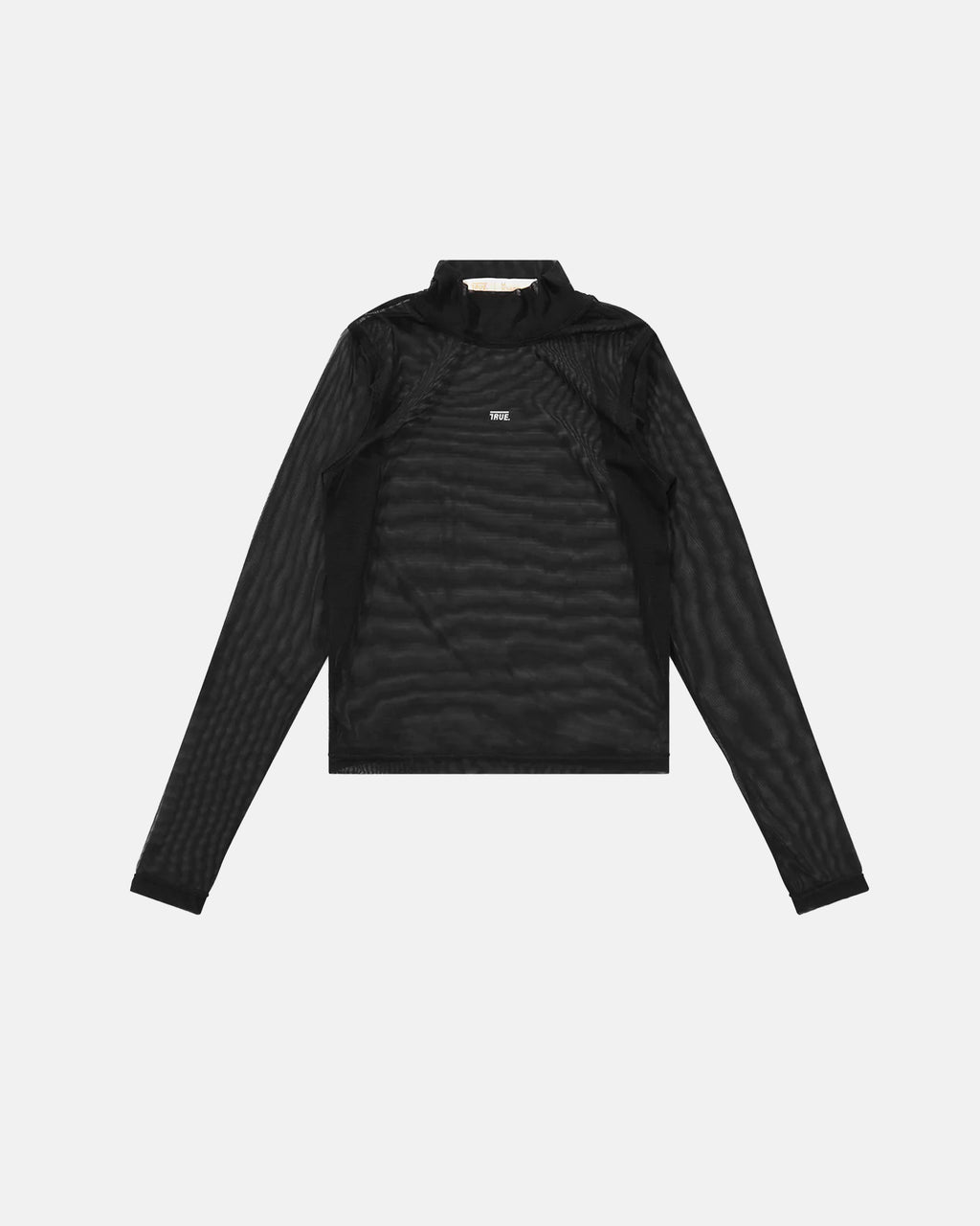 TRUE MESH LS MOCK TEE - BLACK