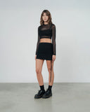 TRUE MESH MINI SKIRT - BLACK