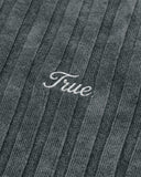 True Slim Ribbed Long Sleeve Washed Black