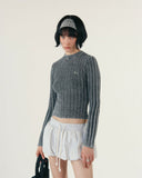 True Slim Ribbed Long Sleeve Washed Black