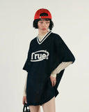 True Oversized Knitted Jersey - Navy Blue
