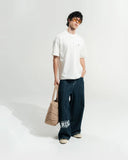 TRUE - Pinstripe Mid-Rise Jeans - Blue