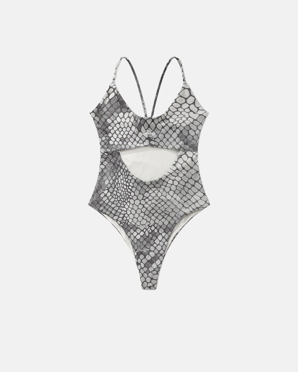 TRUE PYTHON CUT-OUT BODYSUIT - GRAY