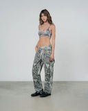 True Python Cut-Out Top - Gray