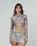 True Python Mesh Ls Tee - Gray