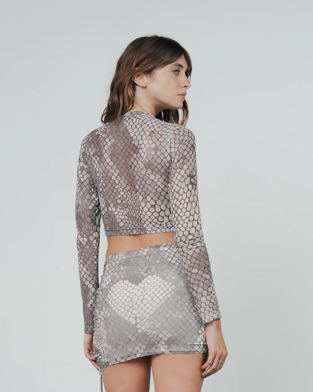 TRUE PYTHON MESH LS TEE - GRAY