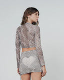 True Python Mesh Ls Tee - Gray