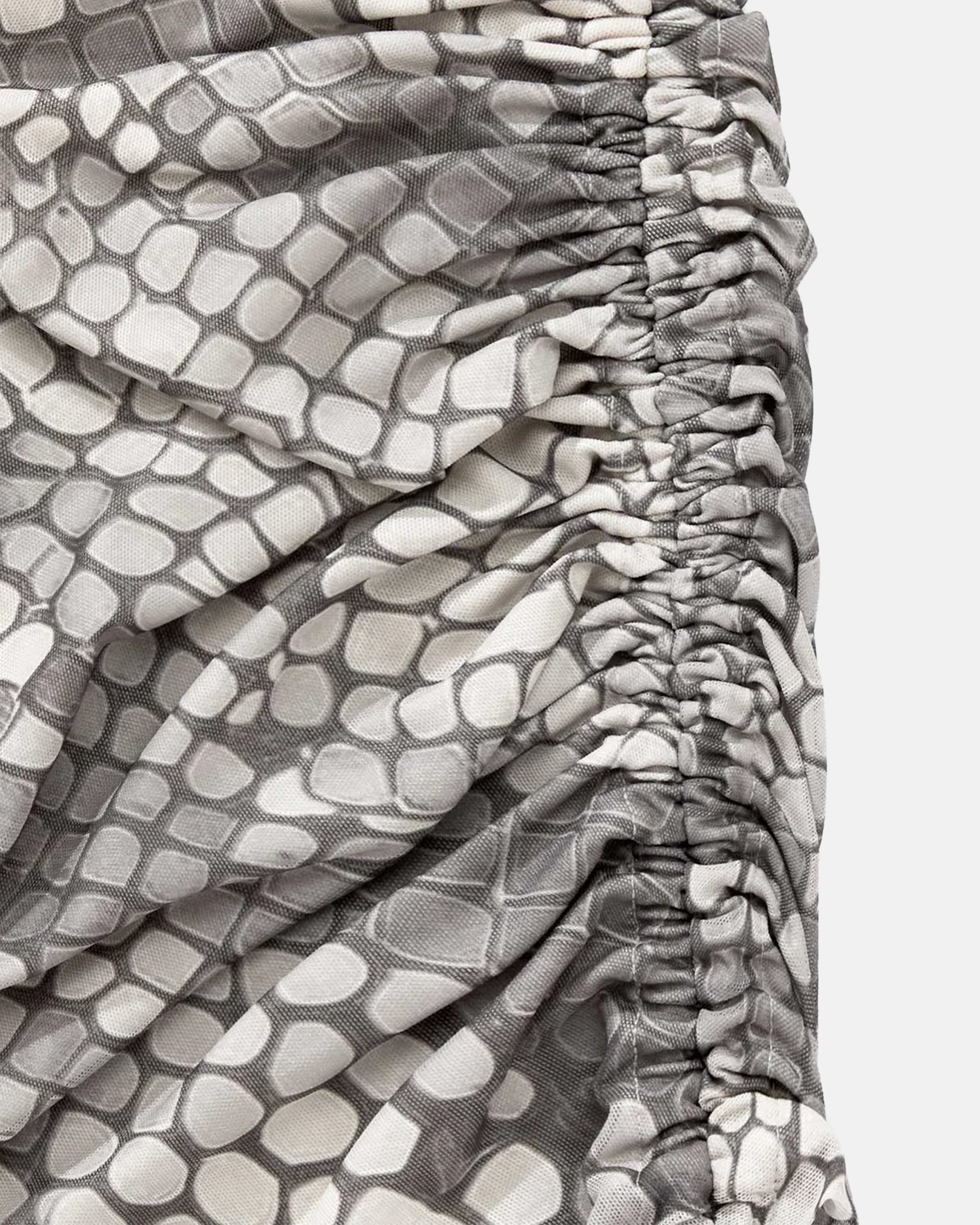 TRUE PYTHON MESH MINI SKIRT - GRAY