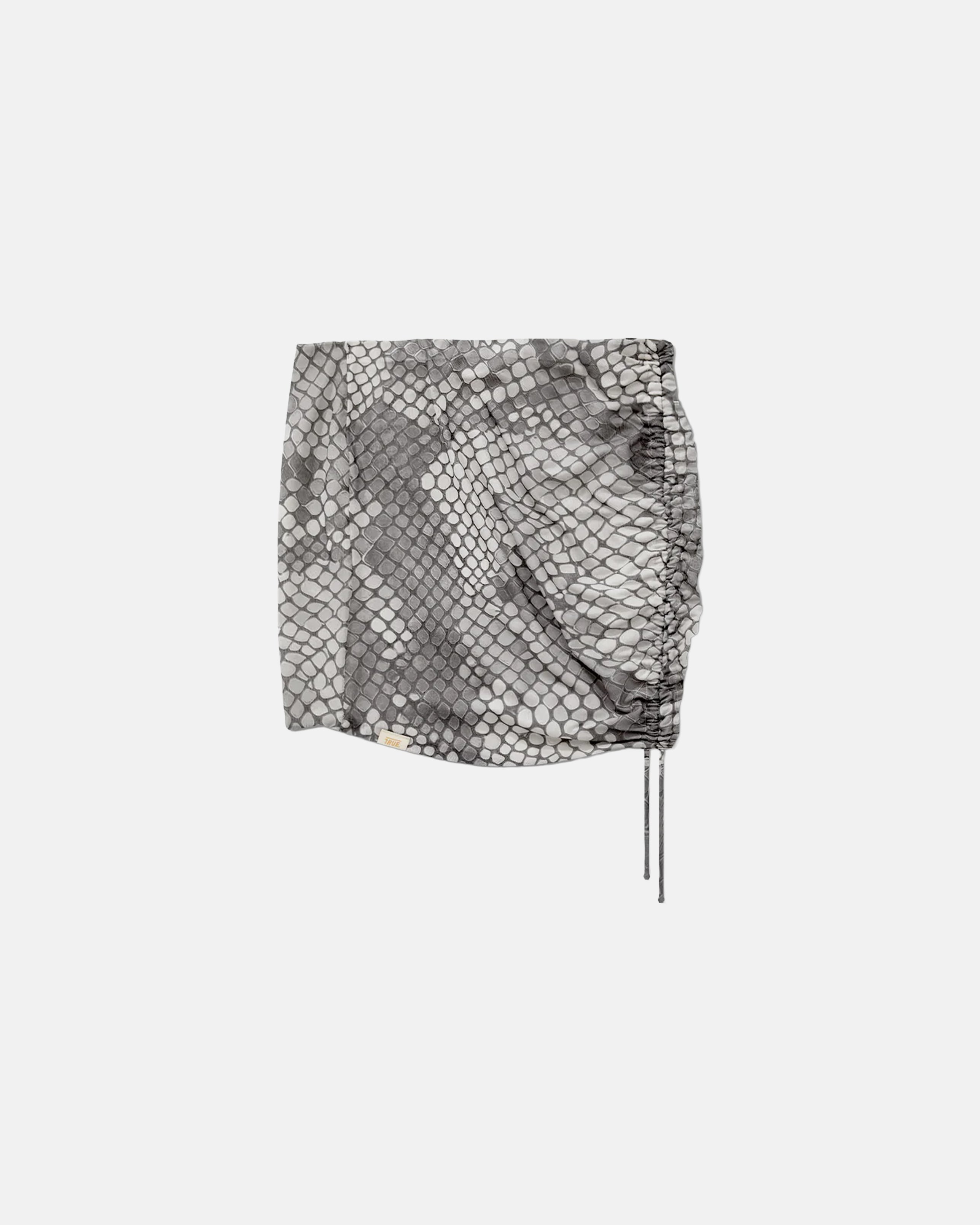 TRUE PYTHON MESH MINI SKIRT - GRAY