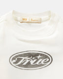True Python Slim Cropped Tee - White