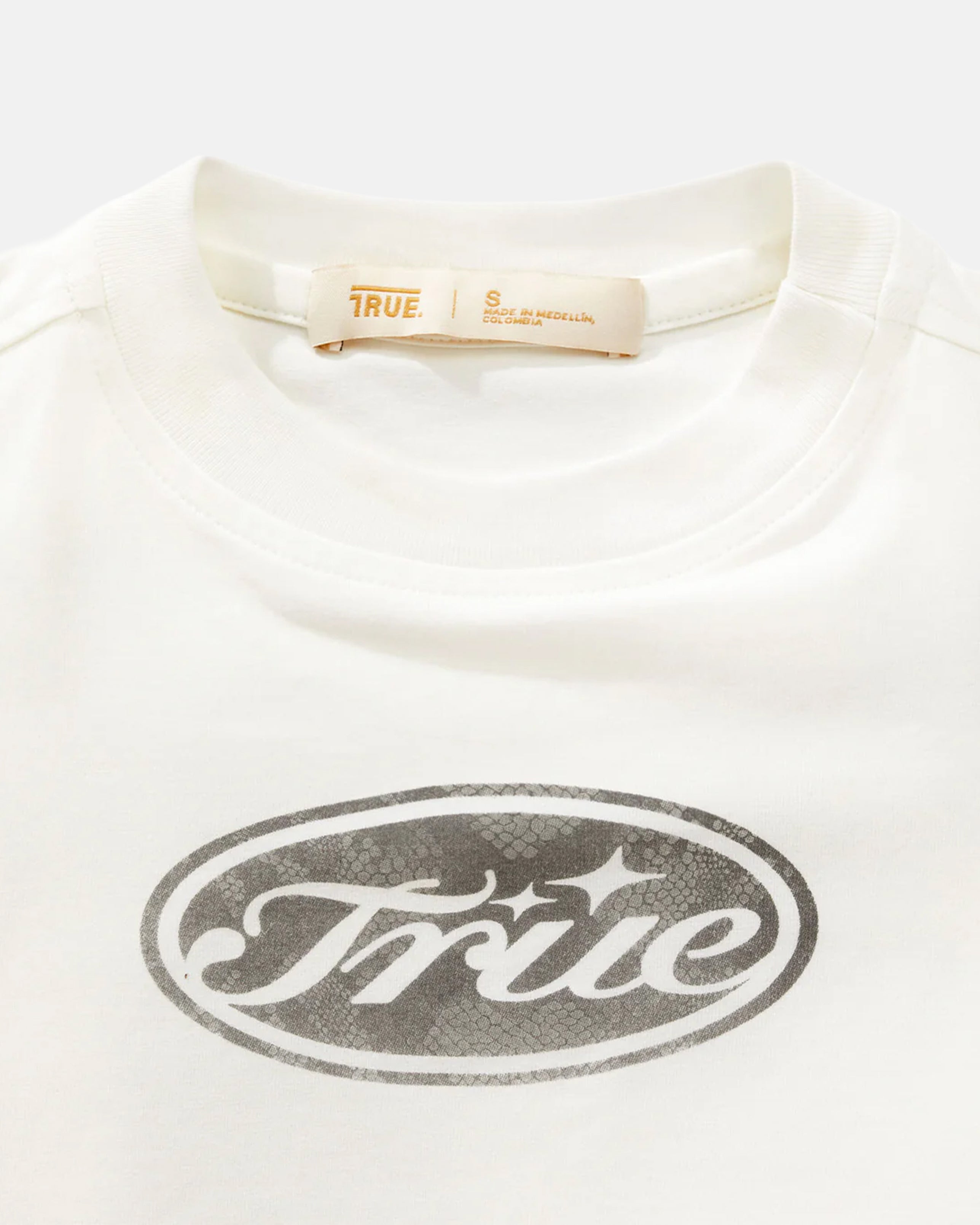 TRUE PYTHON SLIM CROPPED TEE - WHITE