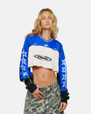 True Racing Cropped LS Shirt Blue