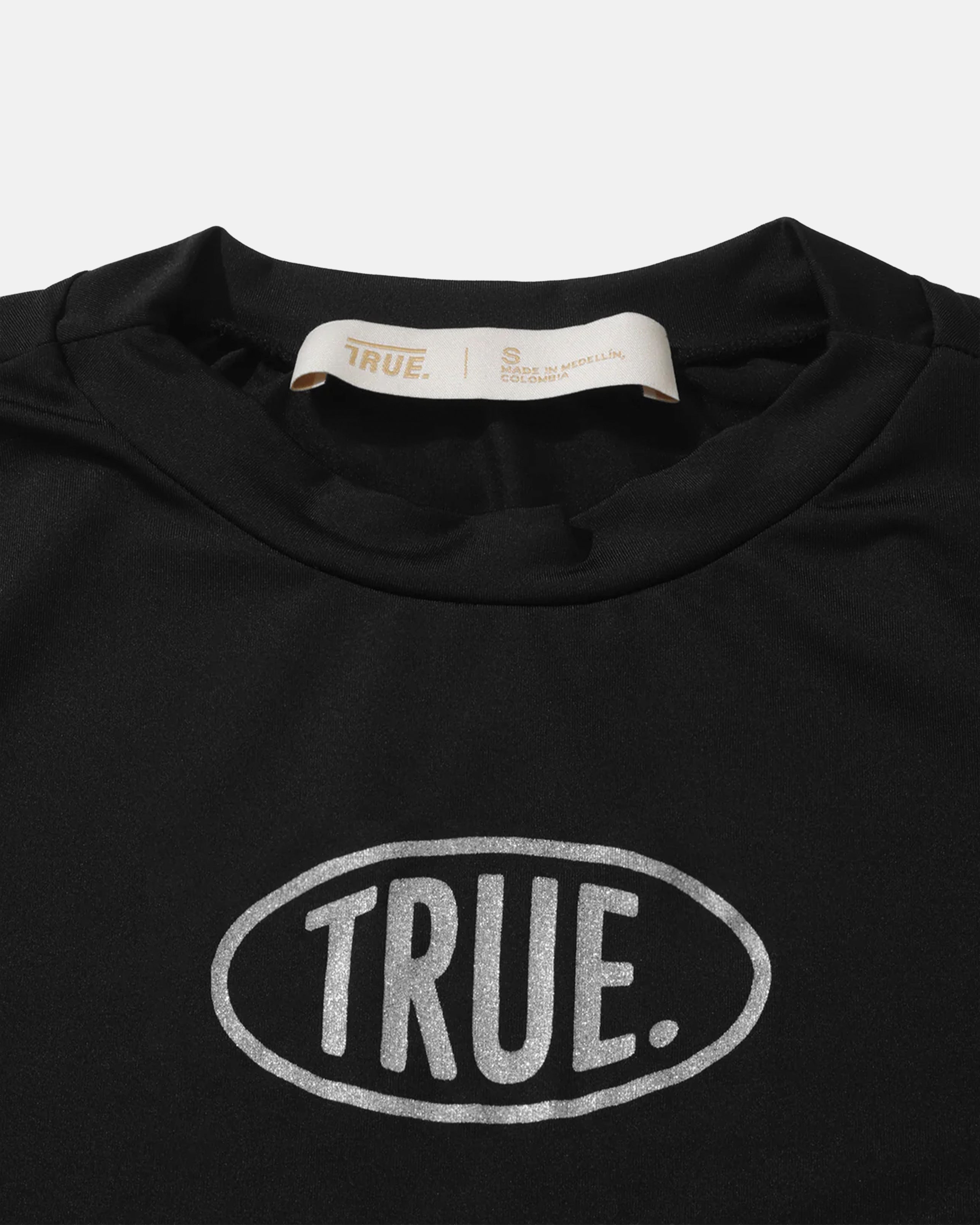 TRUE SHORT SLEEVE CREWNECK BODYSUIT - BLACK