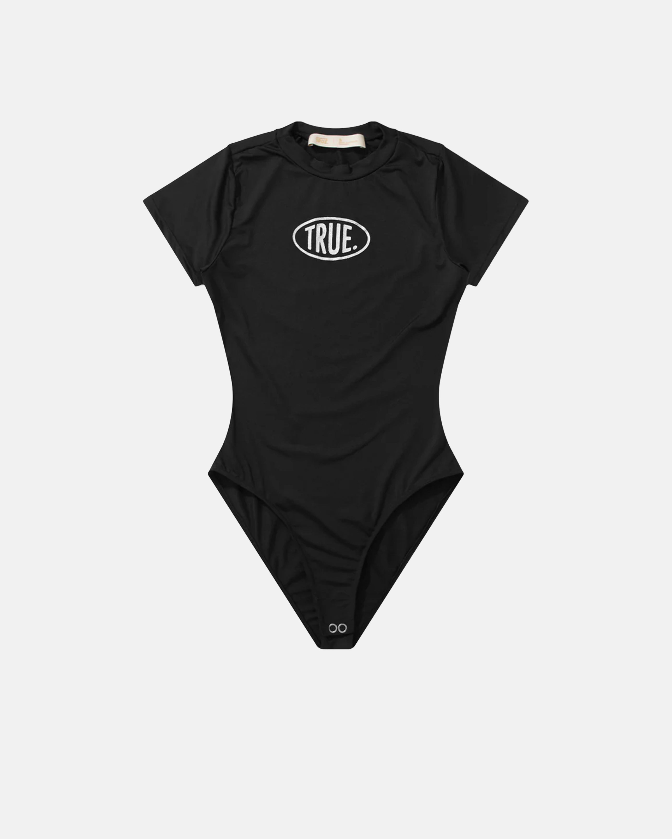 TRUE SHORT SLEEVE CREWNECK BODYSUIT - BLACK