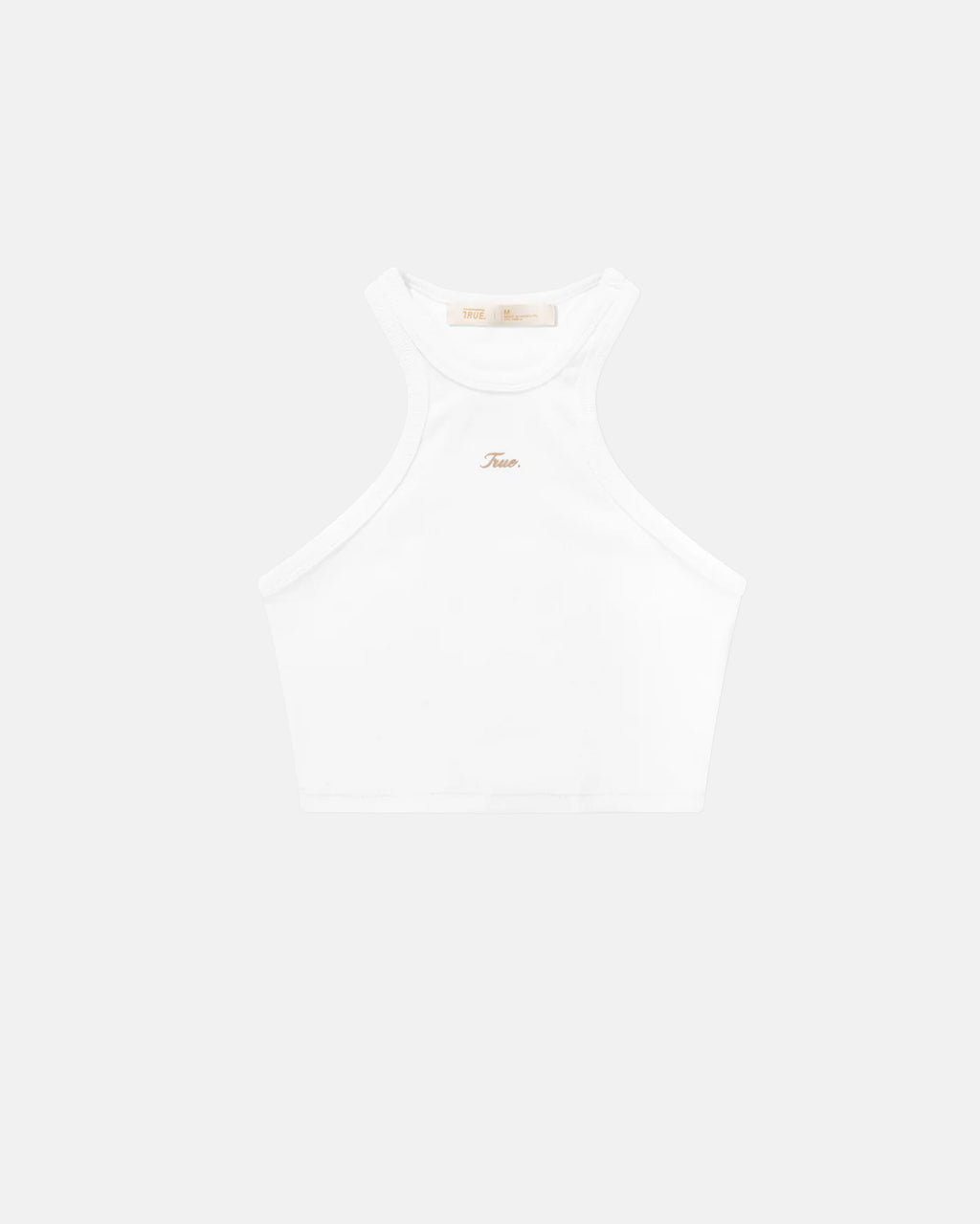 SIGNATURE RIBBED CROP TANK - WHITE