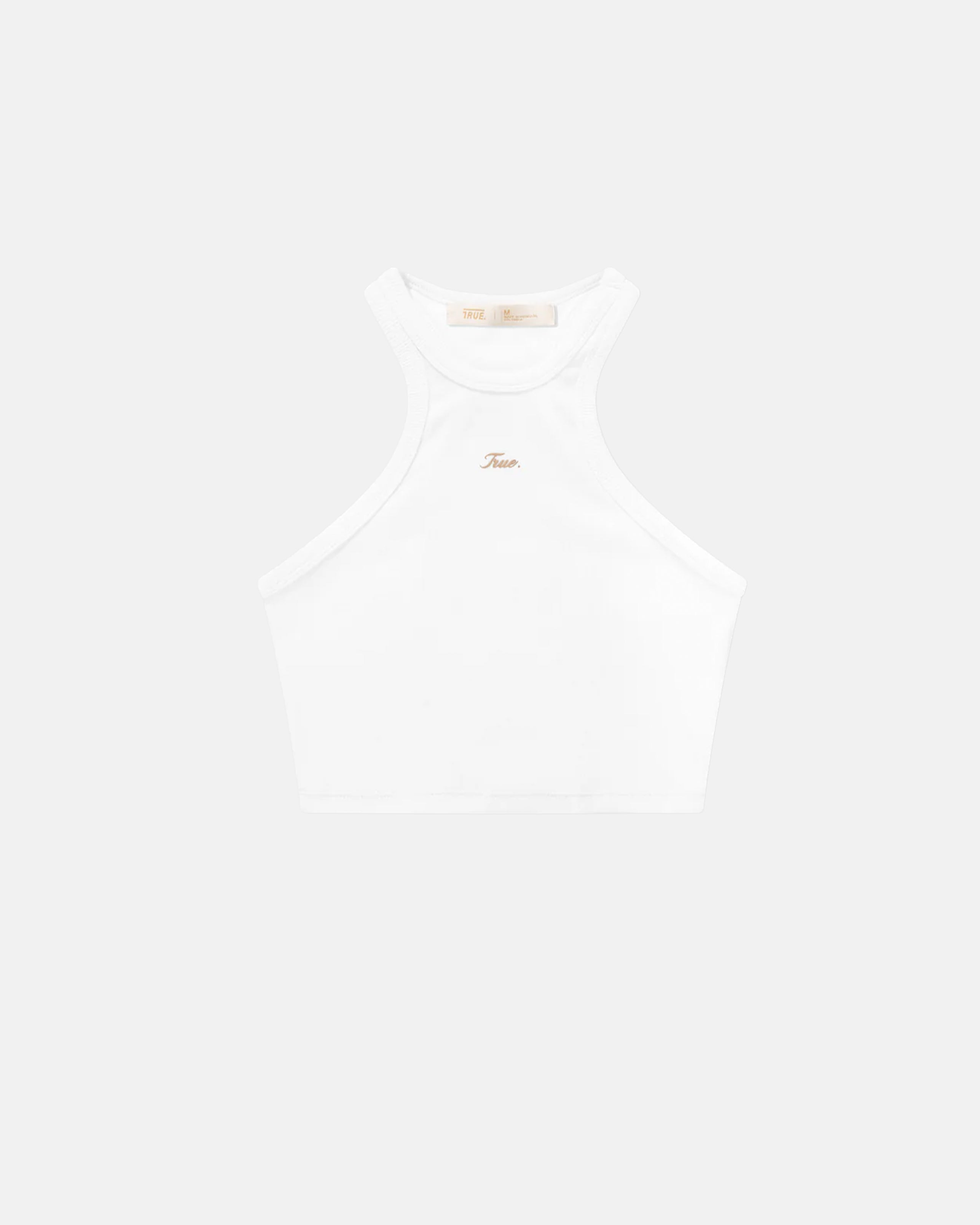 SIGNATURE RIBBED CROP TANK - WHITE