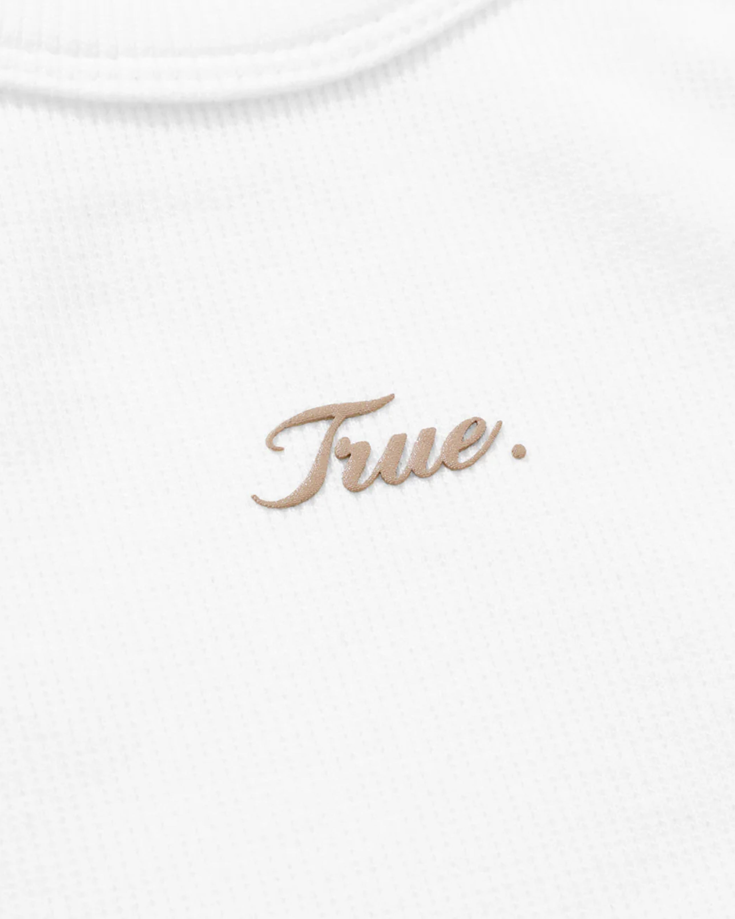 SIGNATURE RIBBED CROP TANK - WHITE