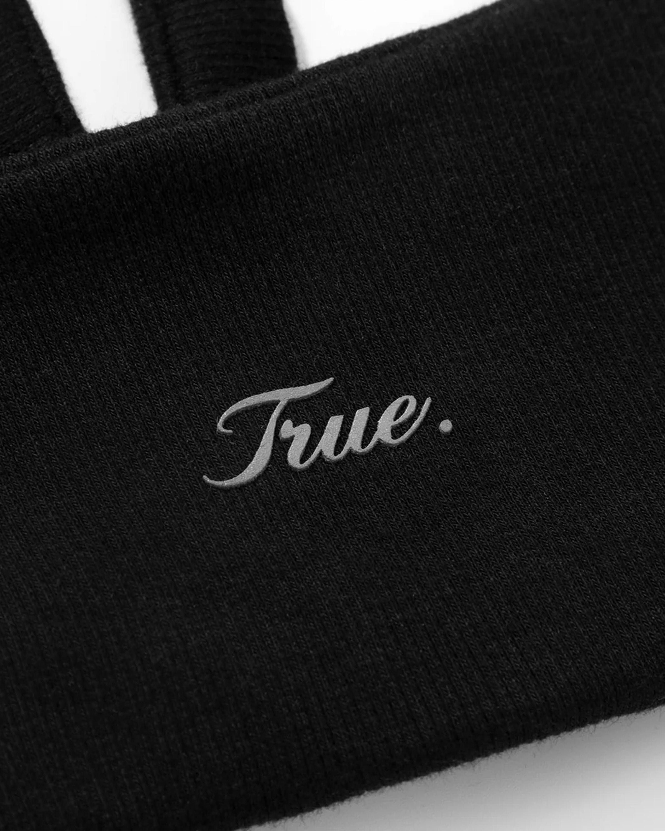 TRUE SIGNATURE RIBBED TOP - BLACK