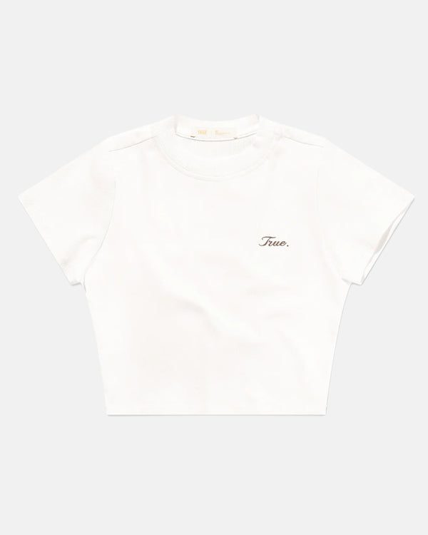 TRUE - True Signature Slim Ribbed Tee - Cream