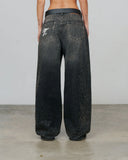 True Starry Wide Leg Jeans Negro