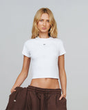 True Slim Ribbed Fitted Tee Blanco