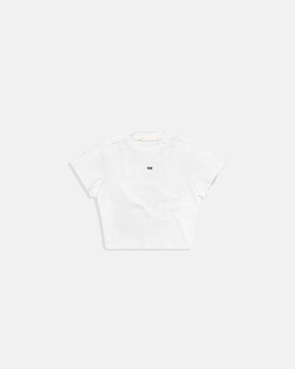 TRUE - Slim Ribbed Fitted Tee - Blanco