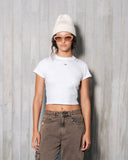 True Slim Ribbed Fitted Tee Blanco