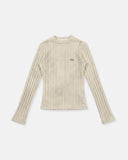 TRUE - Slim Ribbed Long Sleeve - Washed Cream