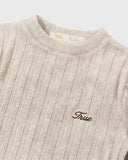 True Slim Ribbed Long Sleeve Washed Cream