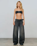 TRUE - Starry Wide Leg Jeans - Negro