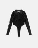 TRUE  TOO BRIGHT LS BODYSUIT  BLACK