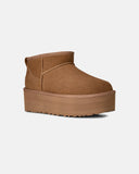 Botines UGG Ultra Mini Platform Chestnut mujer, vista frontal en ángulo