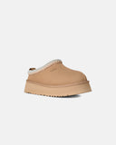 Pantuflas UGG Tazz II Sand mujer, vista frontal en ángulo