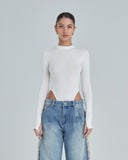 Undergold Body Line Undergold Studio Turtleneck Bodysuit White