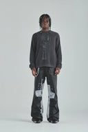 UNDERGOLD - Crewneck Act 1 Cross Slim Fit Knitted - Vintage Gray
